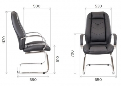Кресло для посетителей Drift Lux CF экокожа Черный