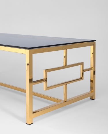Журнальный стол Stool Group БРУКЛИН 120x60 Золото стекло smoke