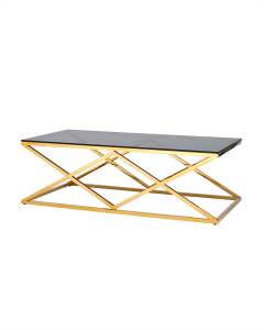 Стол журнальный Stool Group ИНСИГНИЯ 120x60 Золото стекло smoke