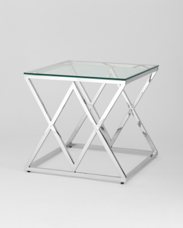 Журнальный стол Stool Group ИНСИГНИЯ 55x55 Серебро