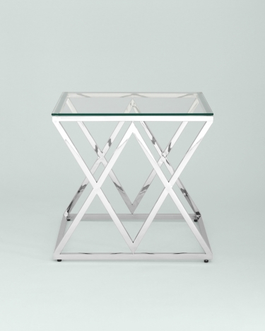 Журнальный стол Stool Group ИНСИГНИЯ 55x55 Серебро