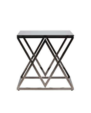 Журнальный стол Stool group ИНСИГНИЯ, 55*55, стекло smoke, сталь тёмный хром