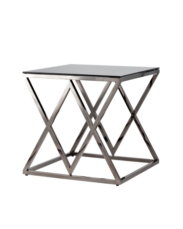 Журнальный стол Stool group ИНСИГНИЯ, 55*55, стекло smoke, сталь тёмный хром