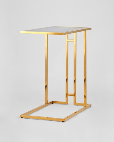 Журнальный столик Stool Group Бостон 50x32 Золото стекло smoke