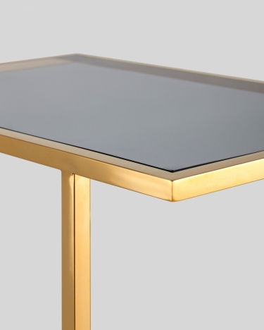 Журнальный столик Stool Group Бостон 50x32 Золото стекло smoke