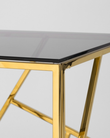 Журнальный столик Stool Group АРТ ДЕКО 55x55 Золото стекло smoke