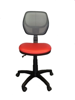 Детское компьютерное кресло LB-C05 Черная сетка / Красный кожзам