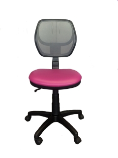 Детское компьютерное кресло LB-C05 Черная сетка / Розовый кожзам