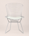Стул обеденный Stool Group Bertoia с белой подушкой из экокожи