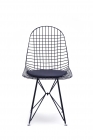 Стул обеденный Stool group Eiffel AFR-18B-P1 BL/BL из металла цвет черный с подушкой из черной экокожи