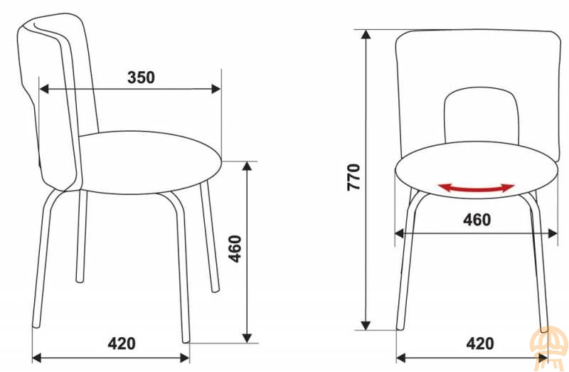 Размеры стула для кафе