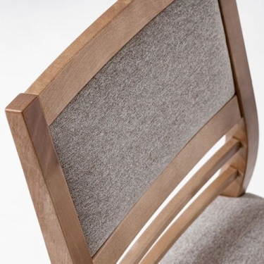 Стул с мягким сиденьем Сарин Rosy Grey жаккард Дуб натуральный