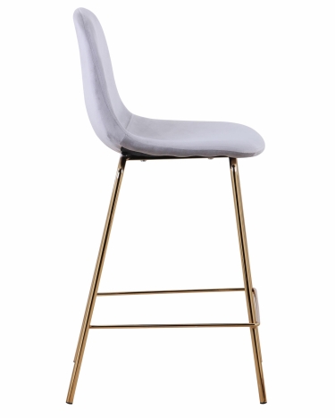 Стул полубарный Stool Group Валенсия велюр Серый золотые ножки