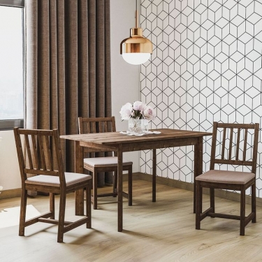 Стул с мягким сиденьем Мисам 2.0 Terracota жаккард Орех