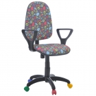 Кресло Китай Престиж KIDS Космос Черный пластик Цветные колеса