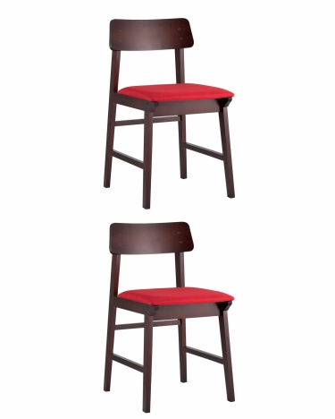 Комплект из двух стульев Stool Group ODEN мягкая тканевая Красная обивка