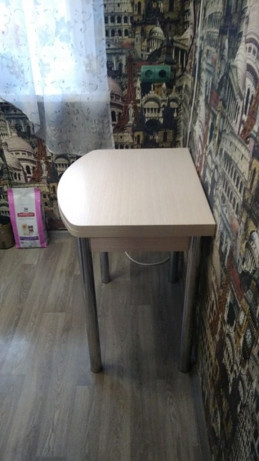 Стол обеденный с хром. ножками Лион мини СМ-204.01.2 Дуб Белфорд