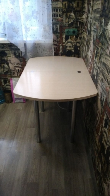 Стол обеденный с хром. ножками Лион мини СМ-204.01.2 Дуб Белфорд