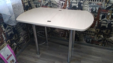 Стол обеденный с хром. ножками Лион мини СМ-204.01.2 Дуб Белфорд