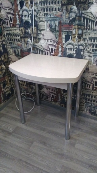 Стол обеденный с хром. ножками Лион мини СМ-204.01.2 Дуб Белфорд