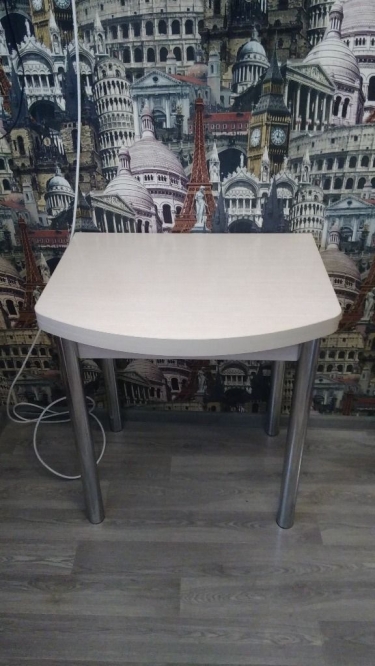 Стол обеденный с хром. ножками Лион мини СМ-204.01.2 Дуб Белфорд