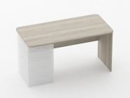 Стол прямой под встроенную тумбу Персона Грата Glassy 1.101.14Л Дуб сантана светлый