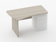 Стол эргономичный под встроенную тумбу Персона Грата Glassy 1.121.14Л Дуб сантана светлый