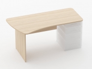 Стол эргономичный под встроенную тумбу Персона Грата Glassy 1.121.16Л Туя