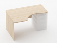 Стол угловой под встроенную тумбу Персона Грата Glassy 1.141.14Л Дуб молочный