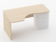 Стол угловой под встроенную тумбу Персона Грата Glassy 1.141.16Л Венге