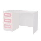 Компьютерный стол Мебельсон Алиса 1200 Белый / Бежевый с розовым