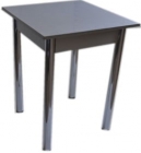 Стол обеденный Форт Квадрат 1 кат. ХРОМ 2052 черн галактика ЛДСП Венге