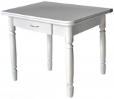 Стол обеденный Форт Ломберный с ящ 1 кат 2935 паут.лаз. Ноги белые ЛДСП белый