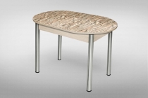 Стол обеденный Форт Овальный фп Св кирпичики С003 ЛДСП дуб выбеленный