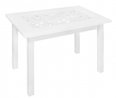 Стол обеденный Форт Прямоуг. ажур ноги Мажор Р-3 белая ЛДСП белый