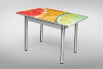 Стол обеденный Форт Прямоугольный 1200х700 фп Клубника ЛДСП серый