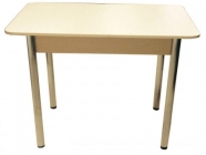 Стол обеденный Форт Прямоугольный с ящ. ХРОМ ЛДСП орех