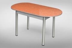 Стол обеденный Универсальный 32мм ХРОМ мет.напр. 3 кат. 103 2007 цветы ЛДСП серый