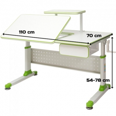 Парта растущая RIFFORMA Comfort-34 Белый Голубой