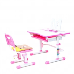 Комплект парта и стул с чехлом RIFFORMA Comfort-07 Белый Розовый