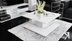 Стол журнальный Трия Diamond Белый глянец