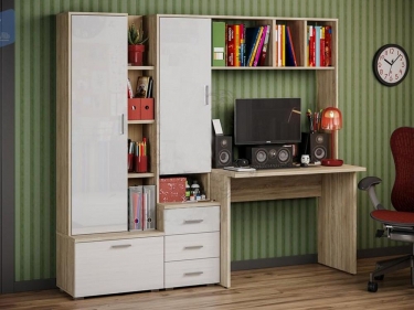 Уголок школьника Стиль Паскаль НМ-5 Дуб Сонома/Белый глянец