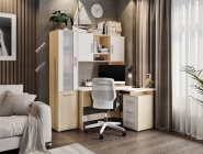 Стол компьютерный 1200 угловой Мебельсон Лайт 2 Дуб сонома/Белый