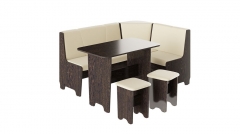 Кухонный уголок Трия Техас Исп.1 Венге/Экокожа бежевая