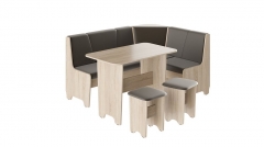 Кухонный уголок Трия Техас Исп.1 Дуб Сонома/Экокожа коричневая