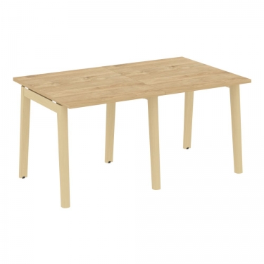 Стол переговорный 2 столешницы Рива ONIX WOOD OW.PRG-2.0 Тиквуд Светлый/Светлый
