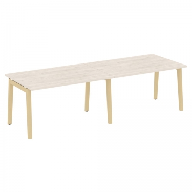Стол переговорный 2 столешницы Рива ONIX WOOD OW.PRG-2.3 Тиквуд Темный/Темный