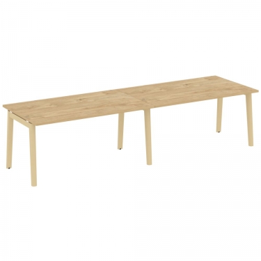 Стол переговорный 2 столешницы Рива ONIX WOOD OW.PRG-2.4 Тиквуд Светлый/Светлый