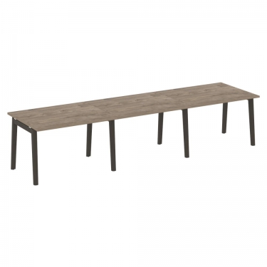 Стол переговорный 3 столешницы Рива ONIX WOOD OW.PRG-3.2 Тиквуд Темный/Темный