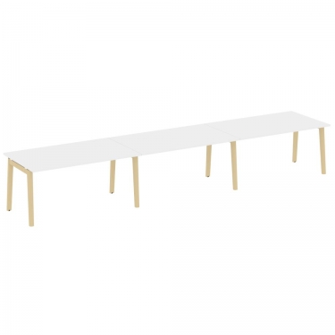 Стол переговорный 3 столешницы Рива ONIX WOOD OW.PRG-3.4 Белый Бриллиант/Светлый